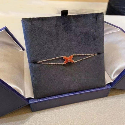 [BIJOUX]JEUX ブレスレット カーネリアン ピンクゴールド 1 ダイヤモンド