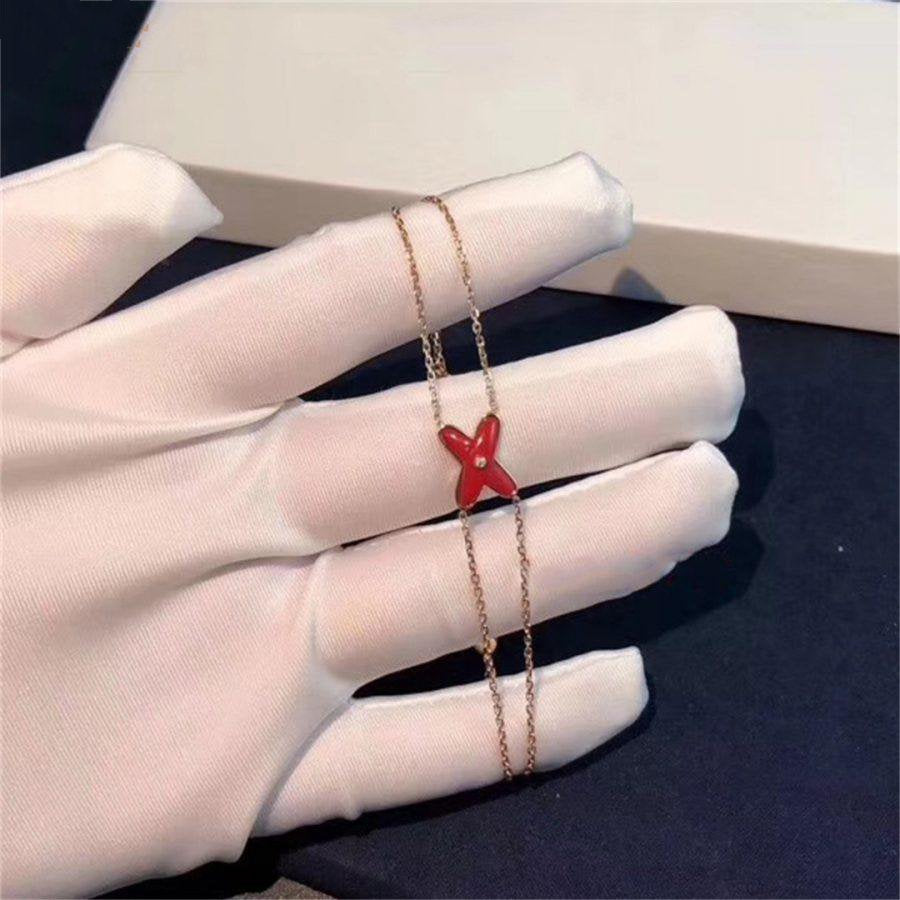 [BIJOUX]JEUX ブレスレット カーネリアン ピンクゴールド 1 ダイヤモンド