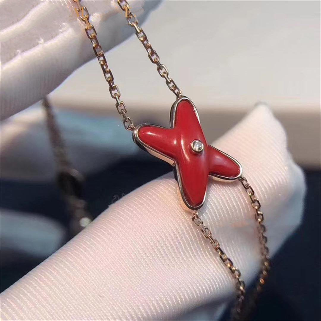 [BIJOUX]JEUX ブレスレット カーネリアン ピンクゴールド 1 ダイヤモンド