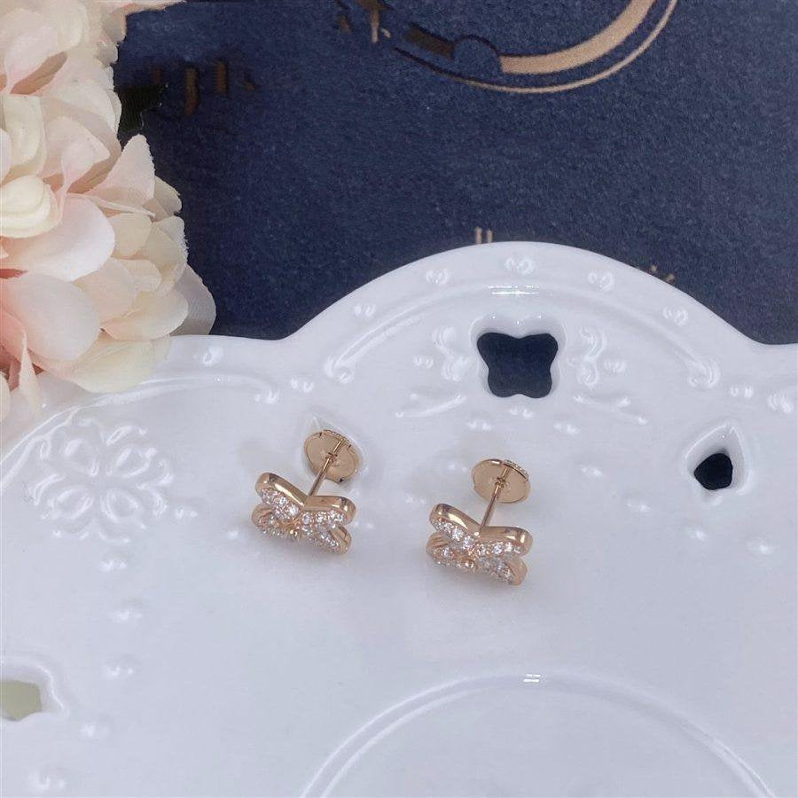 [BIJOUX]JEUX DE PINK GOLD DIAMOND EARRINGS