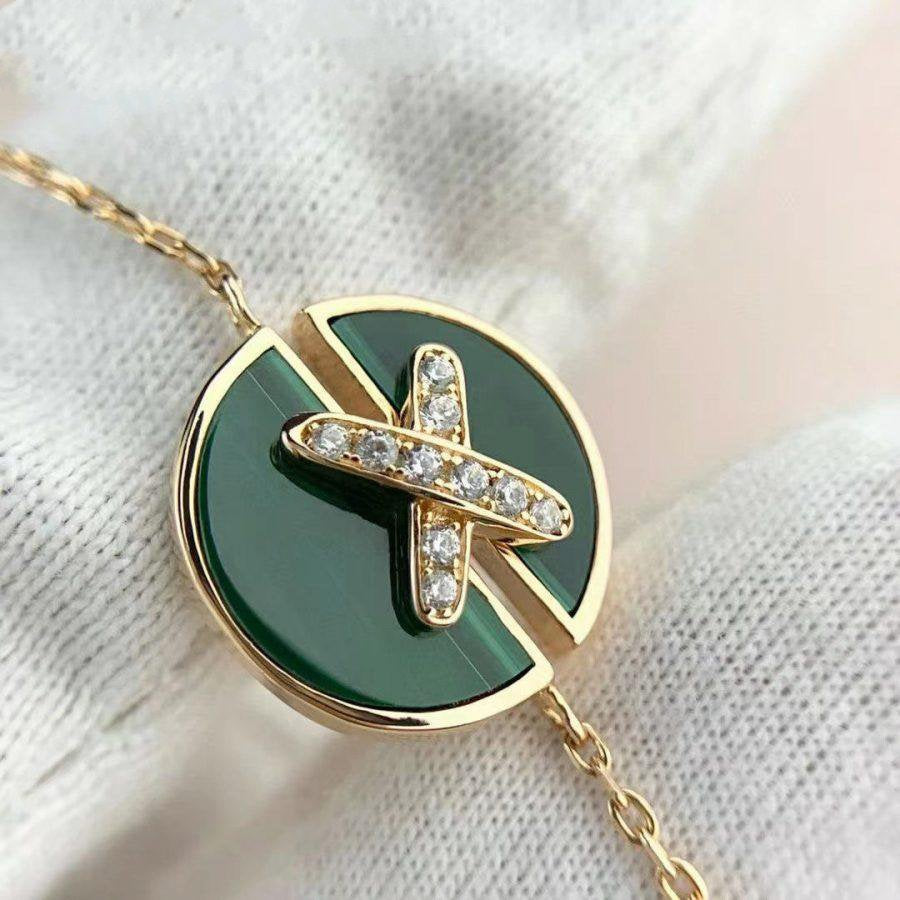 [BIJOUX]JEUX DE BRACELET MALACHITE PINK GOLD DIAMONDS