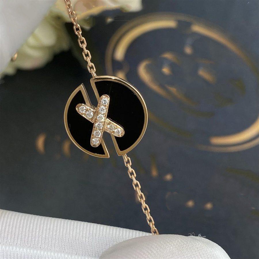 [BIJOUX]JEUX DE BRACELET ONYX OR ROSE DIAMANT