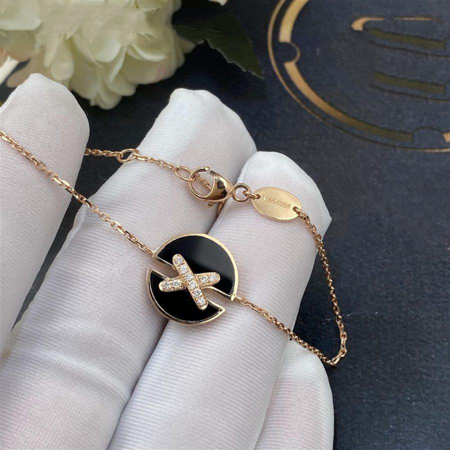 [BIJOUX]JEUX DE BRACELET ONYX OR ROSE DIAMANT