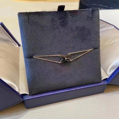 [BIJOUX]JEUX BRACELET ONYX PINK GOLD 1 DIAMOND