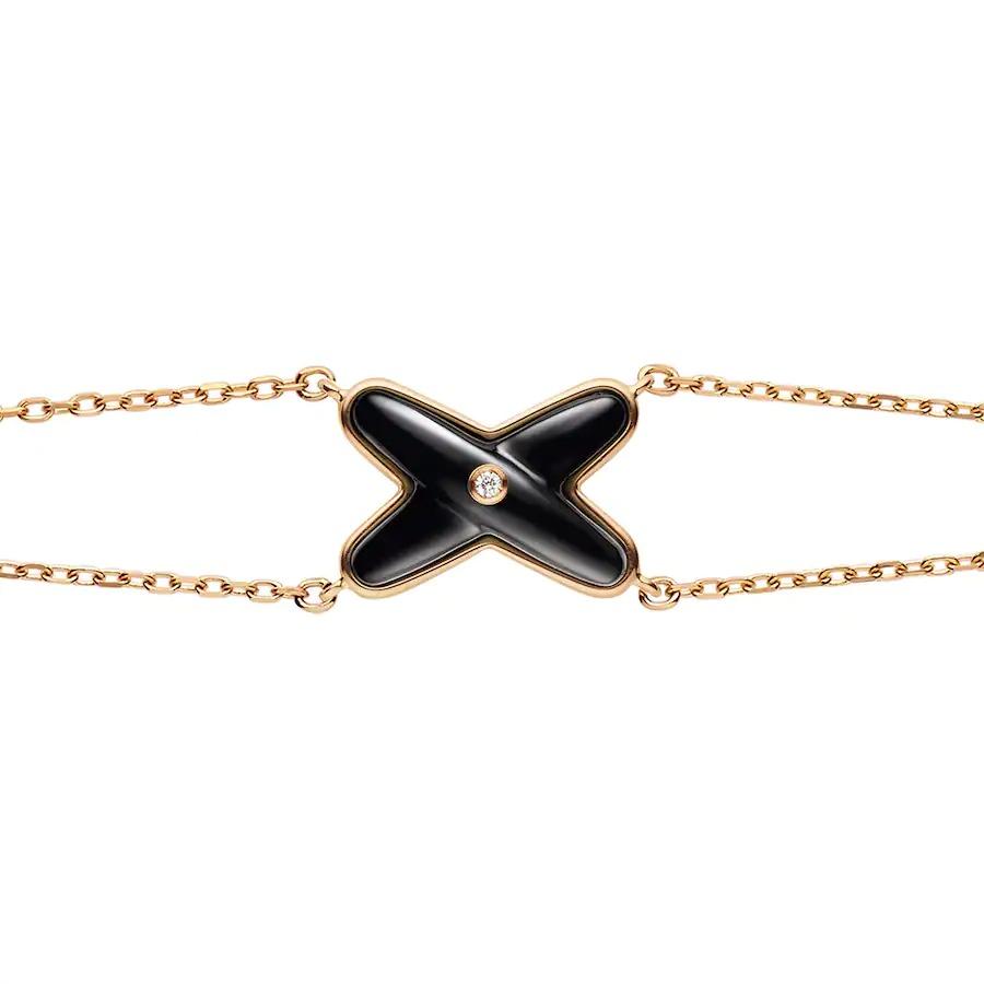 [BIJOUX]JEUX BRACELET ONYX PINK GOLD 1 DIAMOND