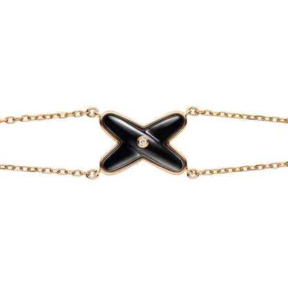 [BIJOUX]JEUX BRACELET ONYX PINK GOLD 1 DIAMOND