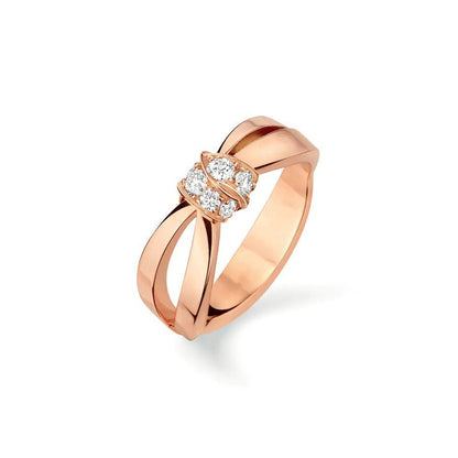 [BIJOUX]BAGUE LIENS OR ROSE DIAMANT