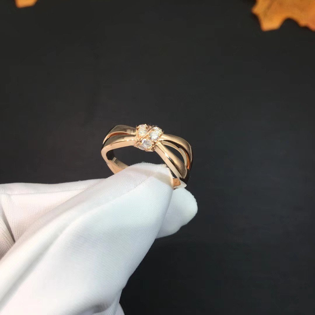 [BIJOUX]BAGUE LIENS OR ROSE DIAMANT