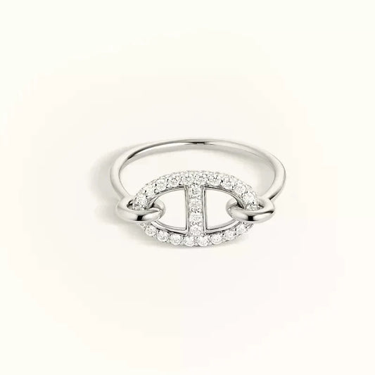 [BIJOUX]RONDE SMALL SILVER DIAMOND RING