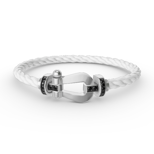 [BIJOUX]FORCE LARGE HORSESHOE BLACK DIAMOND BRACELET SILVER