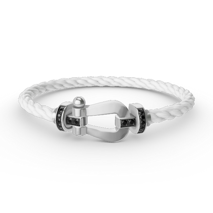 [BIJOUX]FORCE LARGE HORSESHOE BLACK DIAMOND BRACELET SILVER