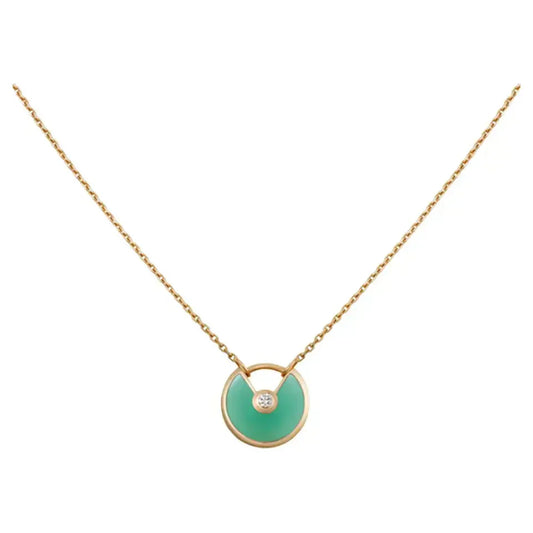 [BIJOUX]AMULETTE GOLD MALACHITE NECKLACE