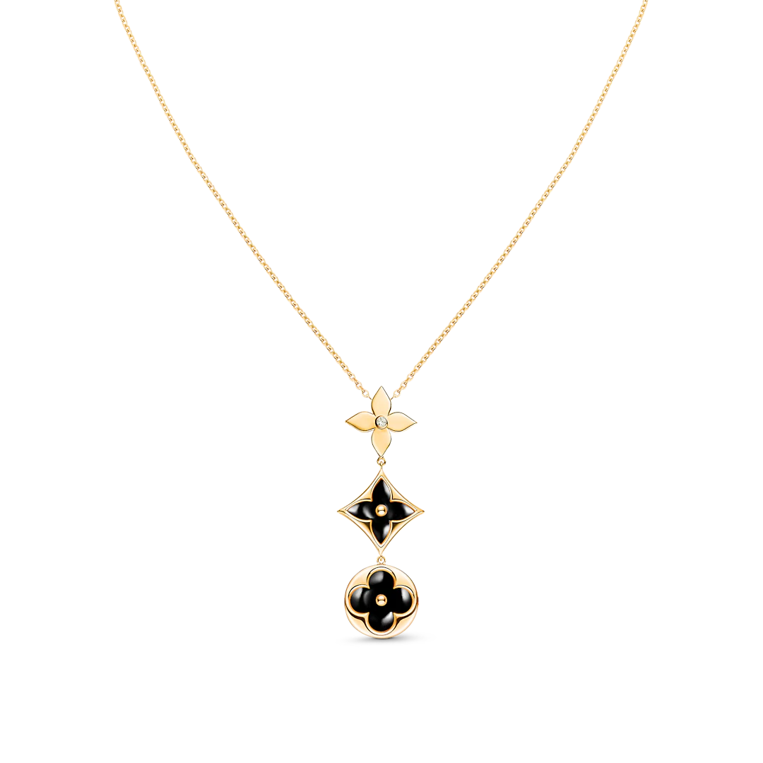 [BIJOUX] COLLIER OR ROSE ONYX ÉTOILE ET SOLEIL