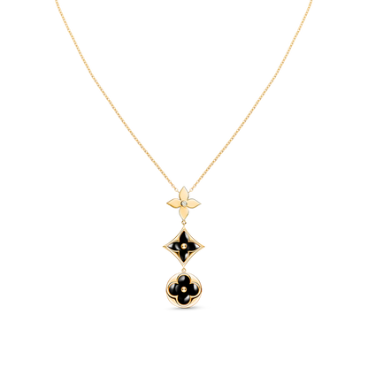 [BIJOUX] COLLIER OR ROSE ONYX ÉTOILE ET SOLEIL