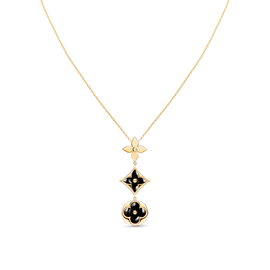 [BIJOUX] COLLIER OR ROSE ONYX ÉTOILE ET SOLEIL