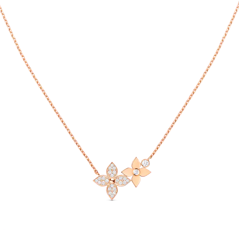 [BIJOUX] COLLIER STAR BLOSSOM OR ROSE DIAMANTS