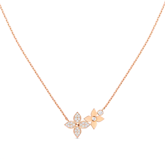 [BIJOUX] COLLIER STAR BLOSSOM OR ROSE DIAMANTS