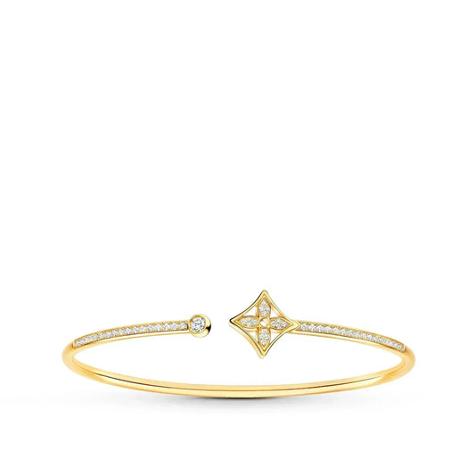[BIJOUX] IDYLLE GOLD OPEN BRACELET DIAMOND PAVED