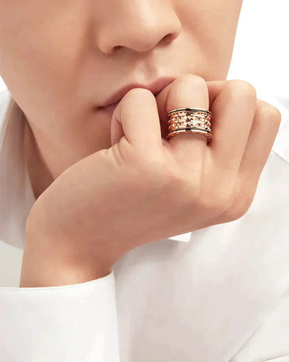 [BIJOUX]ZERO 1 ROCK BLACK CERAMIC PINK GOLD LARGE MODEL