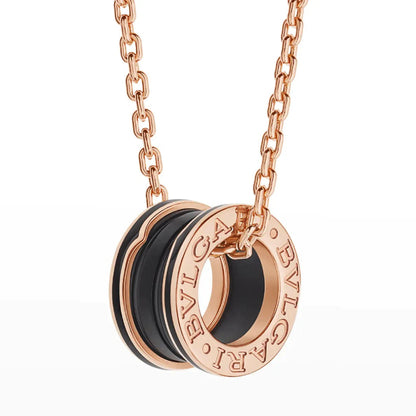 [BIJOUX] COLLIER ZERO 1 EN CÉRAMIQUE NOIRE ET OR ROSE