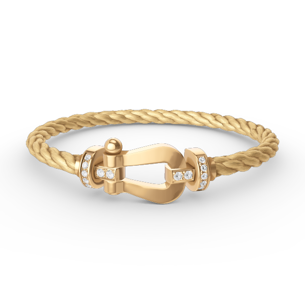[BIJOUX]FORCE LARGE HORSESHOE HALF DIAMOND BRACELET GOLD