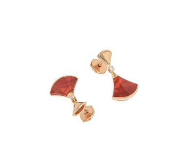 [BIJOUX]DREAM Carnelian PINK GOLD EARRINGS