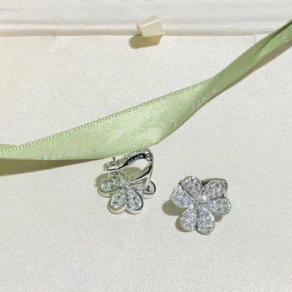 [BIJOUX]FRIVOLE SILVER FLOWER DIAMOND EARRINGS