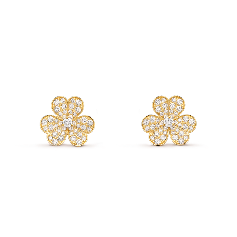 [BIJOUX]FRIVOLE GOLD FLOWER DIAMOND EARRINGS
