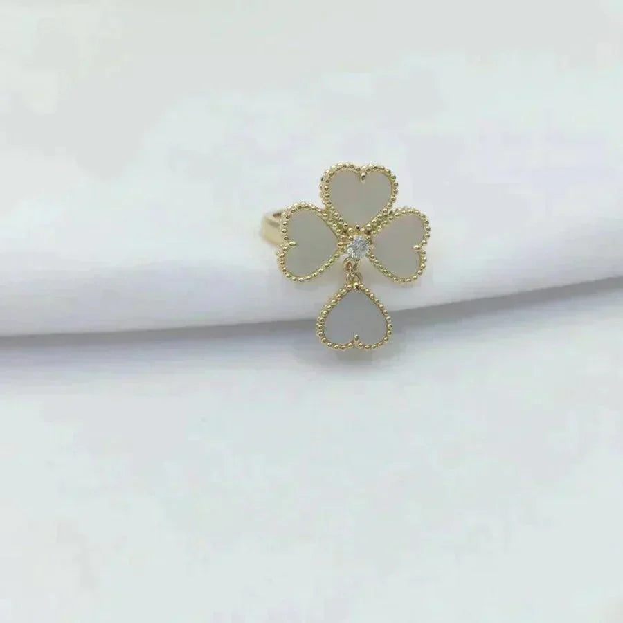 [BIJOUX]SWEET CLOVER WHITE MOP RING
