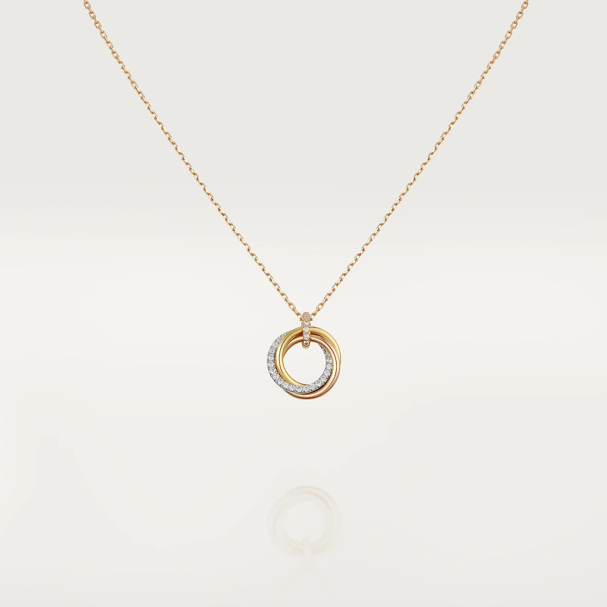 [BIJOUX] COLLIER TRINITY ARGENT OR OR ROSE DIAMANTS