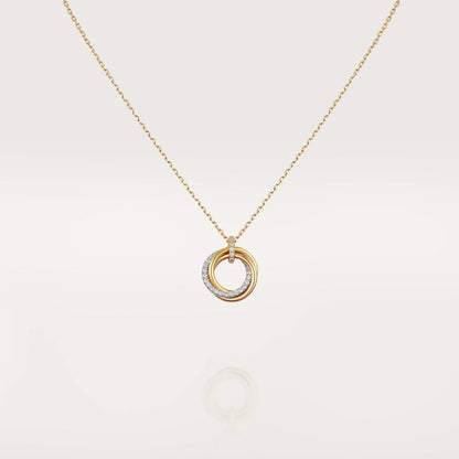 [BIJOUX] COLLIER TRINITY ARGENT OR OR ROSE DIAMANTS