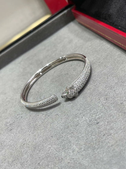 [BIJOUX]BRACELET OUVERT PANTHERE FULL DIAMOND