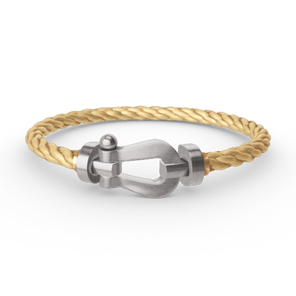 [BIJOUX]BRACELET FORCE FER A CHEVAL LARGE SANS DIAMANT ARGENT