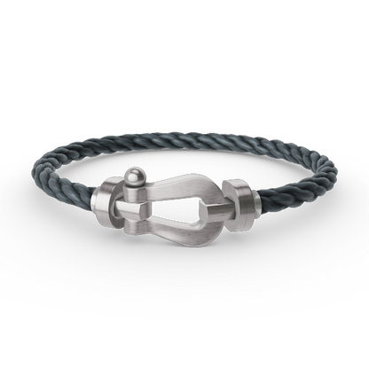 [BIJOUX]BRACELET FORCE FER A CHEVAL LARGE SANS DIAMANT ARGENT