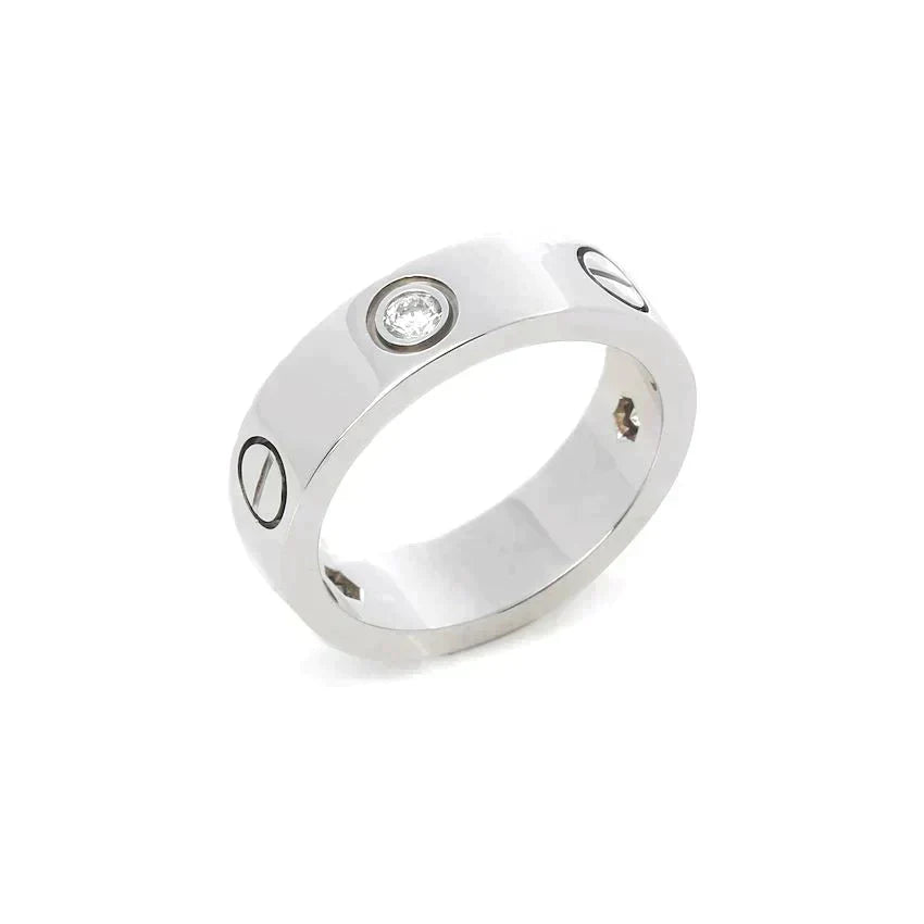 [BIJOUX] BAGUE LOVE 5.5MM 3 DIAMANTS ARGENT