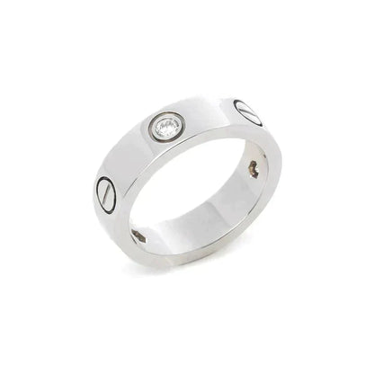 [BIJOUX] BAGUE LOVE 5.5MM 3 DIAMANTS ARGENT
