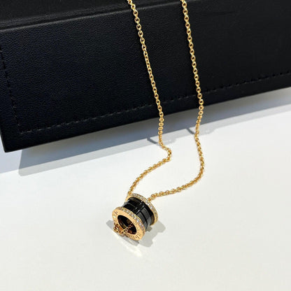 [BIJOUX] COLLIER ZERO 1 EN CÉRAMIQUE NOIRE ET DIAMANT EN OR ROSE